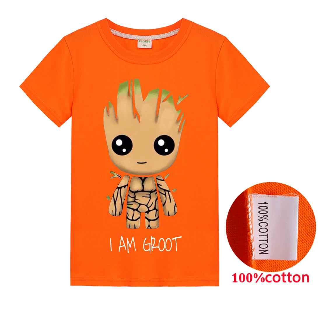 Groot/Одежда для маленьких мальчиков; футболки; Одежда для маленьких девочек; свитер; детская одежда; футболка из хлопка с невыразительным рисунком для малышей - Цвет: T1227