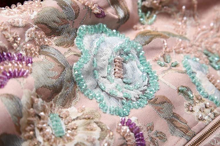 AELESEEN Весенняя винтажная Цветочная куртка женская подиумная дизайнерская Роскошная элегантная вышитая кристаллами розовая синяя Европейская повседневная куртка
