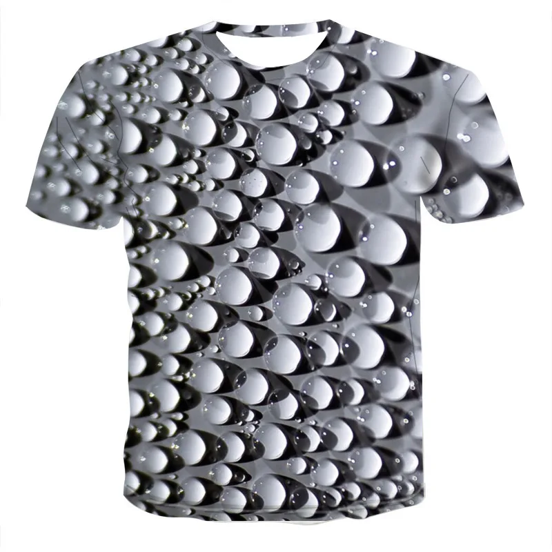 

Novelty Water Drops Summer 2019 Mens Fashion Streetwear 3d Graphic Tshirts Compression Graphic Tees Custom 3d T Shirt Printing