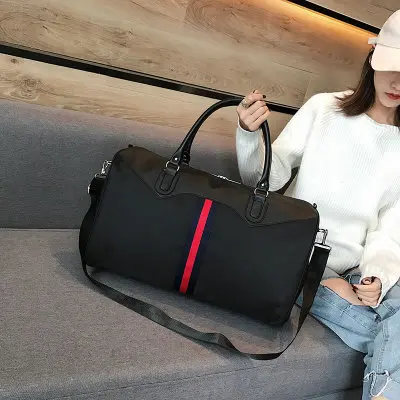 Blue-red large Модная Простая мужская сумка для путешествий, большая вместительность, многофункциональная сумка для хранения обуви, сумка на плечо, мужские дорожные сумки - Цвет: Blue-red large