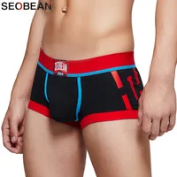 SEOBEAN Boxer taille basse pour homme, sous-vêtement en coton, doux, respirant, confortable, pour un usage quotidien décontracté 5