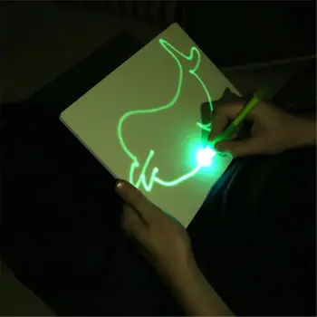

A4 Draw with Light in Dark Children Kids Heavy Duty Drawing Board Set English Langues Boys Girls Toy