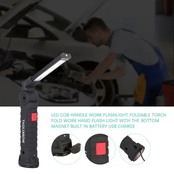 

Portable 5 Mode COB LED Flashlight Torch USB Rechargeable Work Light Magnetic COB Lanterna Hanging Hook Lamp For Outdoor Camping
