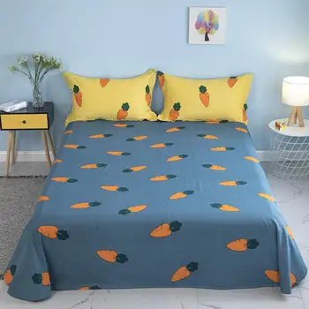 

All cotton bed sheet monopoly bedding set carrots bed sheet Yellow blue160cmx230cm/200cmx230cm/230cmx250cm/250cmx270cm