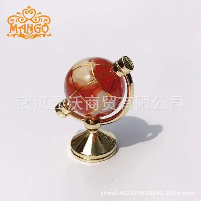 

1: 12 Doll House Metal Rack Earth Instrument Rotatable Pocket Library Model Ornaments Multi-color Selectable Likes