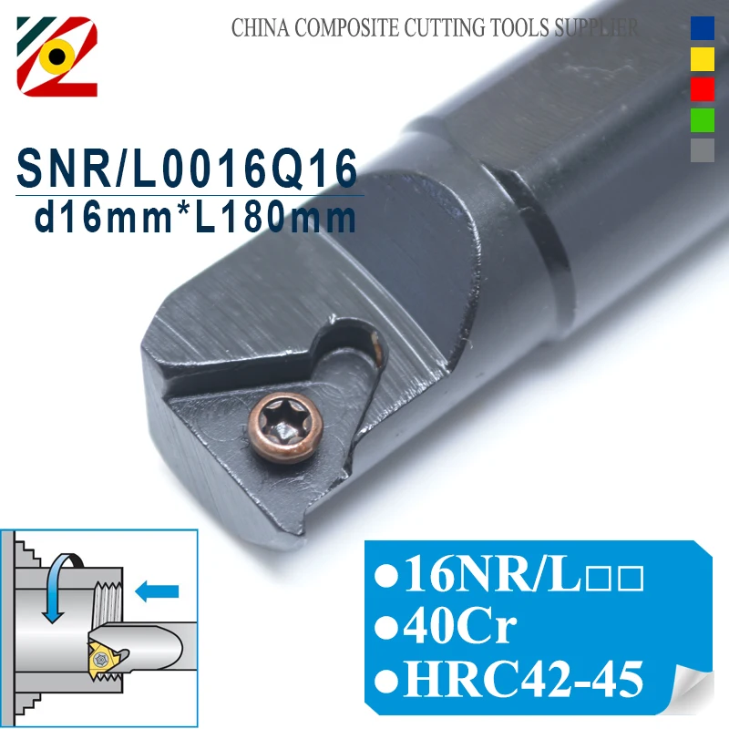 

EDGEV SNR0016Q16 SNL0016Q16 CNC Lathe Cutter Internal Threading Tool Holder Turning Tools 16NR 16NL Thread Inserts