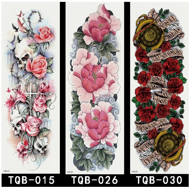 Waterproof Arm Temporary Tattoo Large Temporary Tattoo Full Arm Tattoo Sticker Sleeves Popular Flower Tattoos rawing Body Art