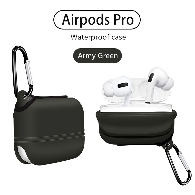 Подходит для airpods pro защитный чехол водонепроницаемый чехол все включено водонепроницаемый защитный чехол airpod чехол для наушников - Цвет: Army green