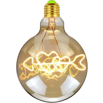 

LumiParty G125 Vintage Light Bulb Led Bulb Love Heart Home Soft Filament Lamp Decoration