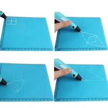 3D Ручка для печати, силиконовая Геометрическая копия DIY Дизайн коврик для рисования с базовым шаблоном 2 силиконовых колпачка Ручка инструмент для рисования