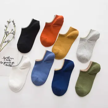 

Men Cotton Ankle Socks For Men's Business Spring Summer Casual Solid Color Short Socks Male Sock Slippers Meias