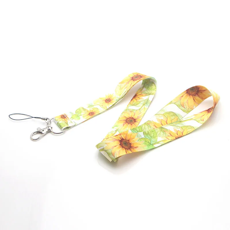 CA114 Подсолнечник брелок Lanyards держатель удостоверения личности ID карты пройти мобильный телефон USB бейдж держатель ключевой ремень 1 шт