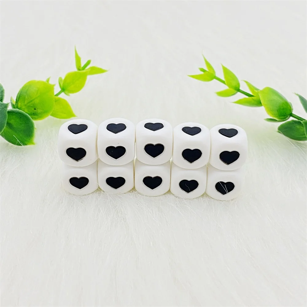 Silicone Beads 12mm Heart Star Letter Beads Teething Baby Teether Pacifier Chain Toys DIY Necklace Loose 10Pcs teething toys silicone teething toys baby teething toys silicone beads silicone teether silicone teething beads silicone jewelry accessories