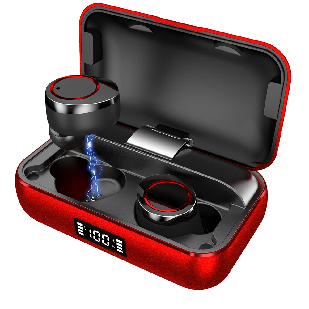 

TWS 5.0 Bluetooth Earphones Stereo Headset Wireless Headphone IPX7 Waterproof Earphone 5000mAh LED Smart Power Bank Earbuds