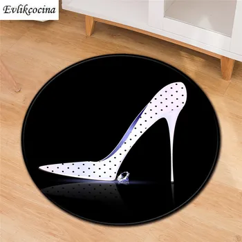 

Free Shipping High Heels Round Tapis Chambre Non-Slip Absorbent Bath Mat Area Rug for Living Room Bedroom Floor Tapete Infantil