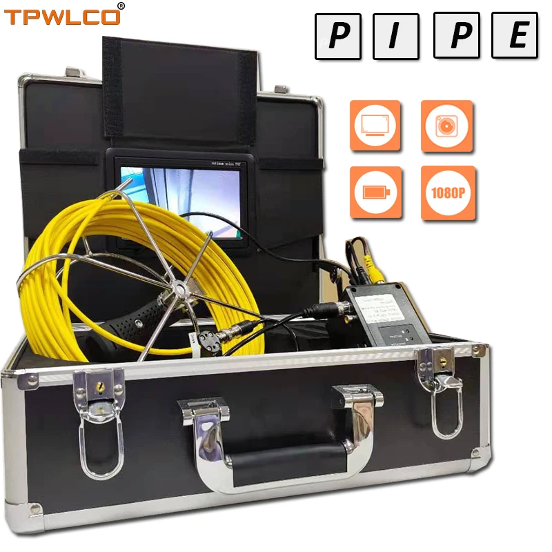 

Устройство с цветным экраном 7 дюймов, промышленная канализационная камера, кабель 20 м, головка эндоскопа 6,5 мм с 6 белыми светодиодами