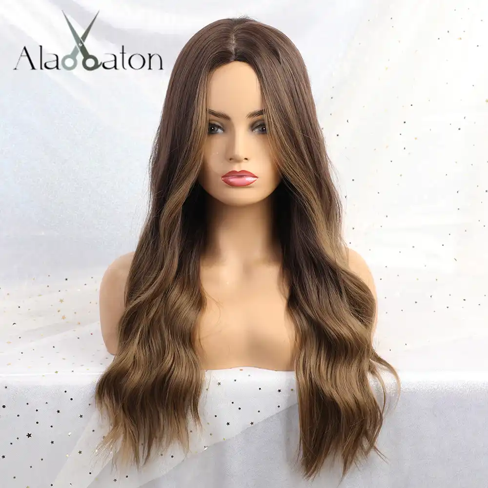 Alan Eaton Long Curly Ombre Brown Ash Blonde High Density