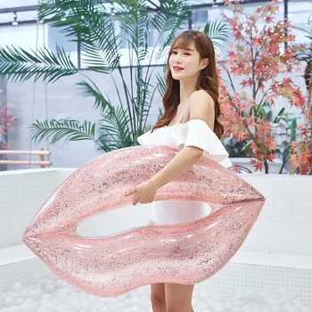 

Water Supplies Beach PVC Sequins Lips Floating Bed Water Sports Inflatable Bed Floating Row Water Sports Inflatables