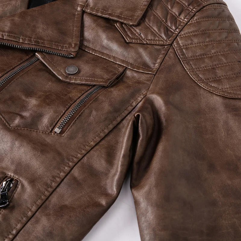 Biker Coat Zipper Male Jackets 