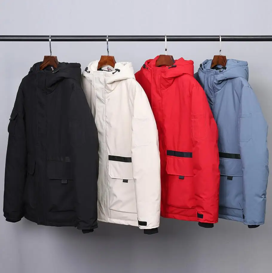 Men Winter Jacket New Fashion Blue Duck Down Jackets Men Hooded Down Jackets Warm Outwear Designer Black Coat Parkas Male