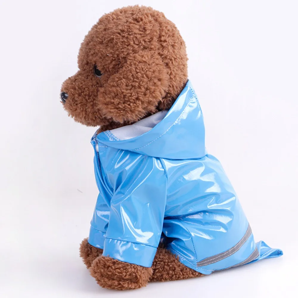 PU Raincoat Apparel Clothes Dog PU Reflective Hooded Raincoat Outdoor Puppy Pet Rain Coat for Dogs Cats Waterproof Jackets