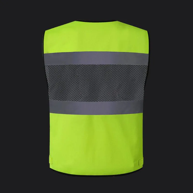 Hi Vis Reflective Safety Vest Mesh Summer Waistcoat Jacket Vest With Mulit Pockets Cargo Workwear Men Protect Warning