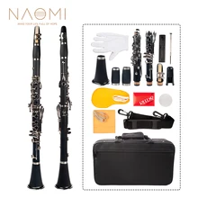 Naomi Professional Falling Tune B 17 ключ кларнет ABS Комплект для кларнета W/кларнет+ тростники+ ремень+ чехол+ компоненты для студента черный