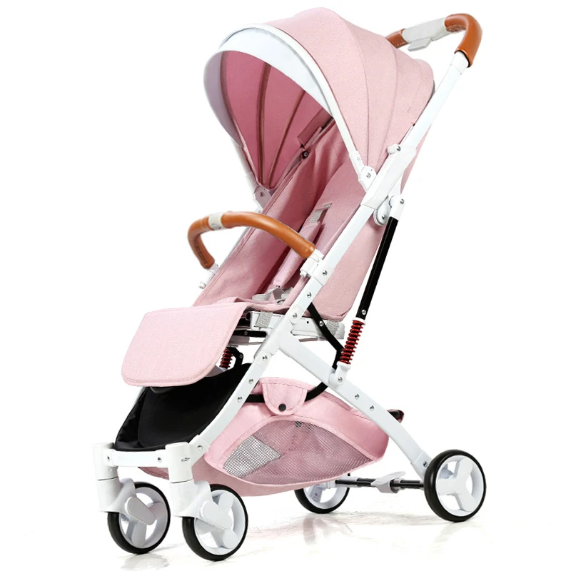Vogue pink Ультралегкая детская коляска с высоким пейзажем, четырехколесная тележка, легкая переносная коляска для путешествий, популярная розовая коляска для мамы - Цвет: Vogue pink