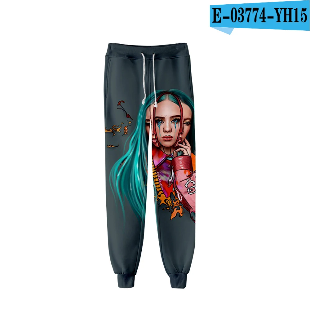 Новинка, горячая Распродажа, повседневные брюки Billie Eilish с 3D рисунком, для мужчин и женщин, модные, Осень-зима, Harajuku, 3D, комфортный для мальчиков и девочек, спортивные штаны - Цвет: 3D pants
