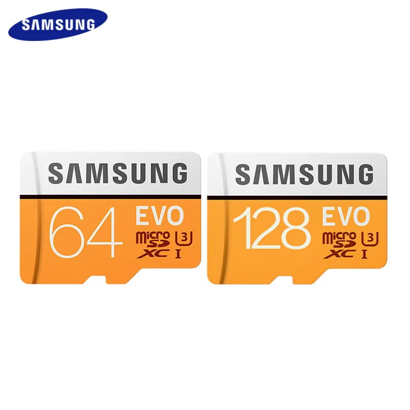 SAMSUNG карта памяти Micro SD, карта памяти, 64 ГБ 128 ГБ SDXC Max 100 МБ/с. EVO емкостью 64 Гб 128 Гб класс 10 TF карты U3 флеш-карта