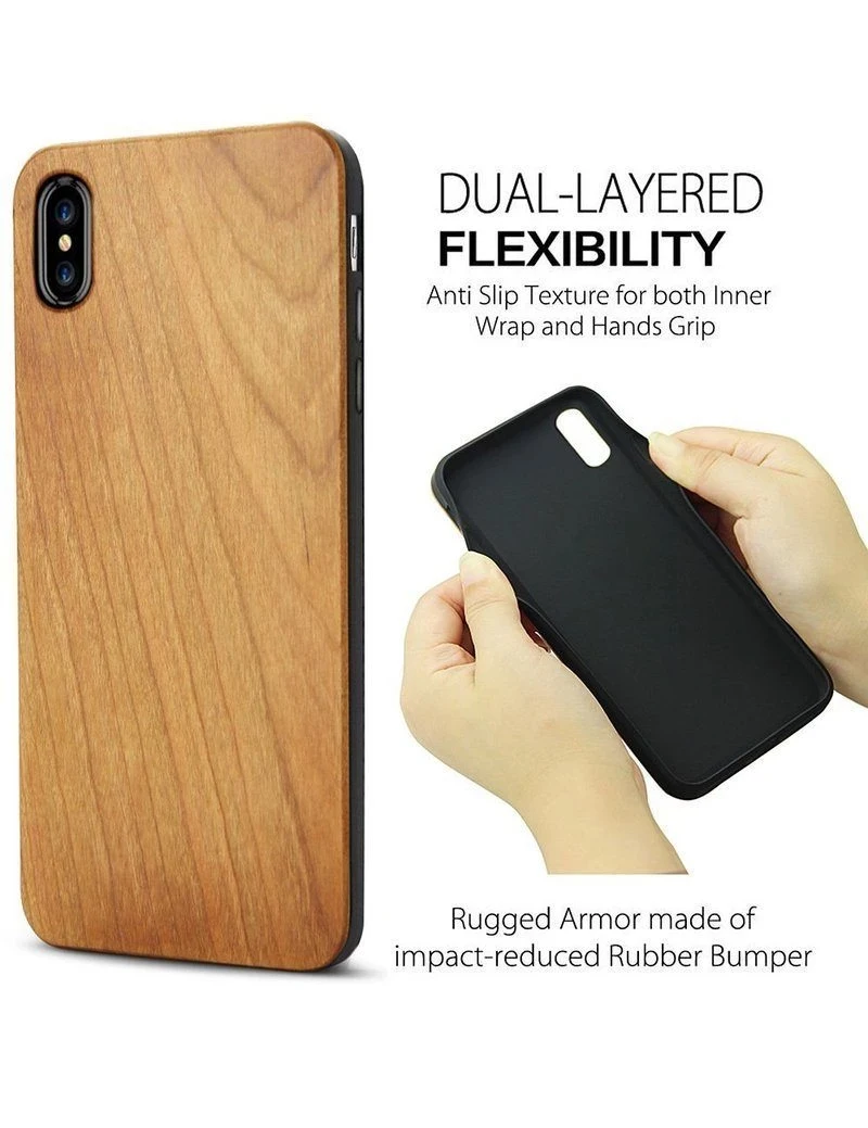 Geometric Wave Striped Simple Engraved Wood Phone Case Coque Funda For iPhone15 14 14ProMax 14Plus 13Promax 13 12 11