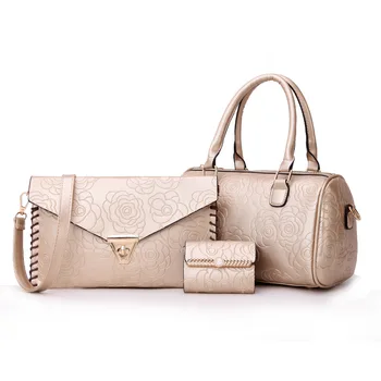 

2020 New Pu Shoulder Bag/Hand Bag Handbags Rose Embossing Three Sets of Different Size Bags