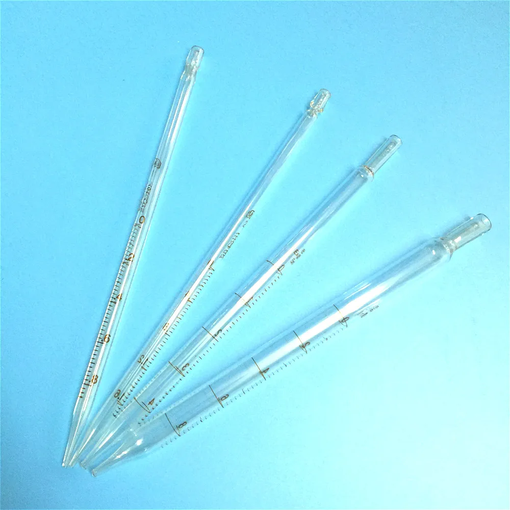 

Quantitative Graduated Pipette Glass Scale Straw 1ML / 2ML / 3ML / 5ML / 10ML Transfer Dropper Length 20cm 10 Pcs