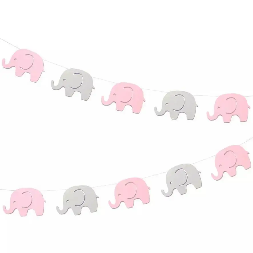 

Elephant Banner Baby Shower Banner Gender Reveal Garland Birthday for Baby Girl Boy First Birthday Party Decorations