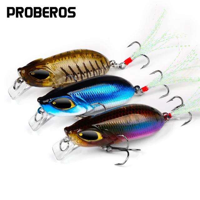 PROBEROS 7PC Minnow Fishing Lures 5cm-8g Mini Floating Crankbaits  Artificial Hard Baits With Feather Hook Bass Fishing Tackle - AliExpress