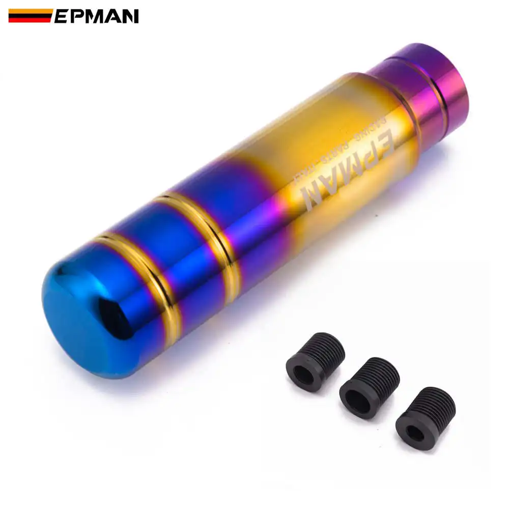 EPMAN JDM Burnt Blue Style Gold Aluminium 13cm Gear Shift Knob Shifter Lever Head for Universal Car EPSK230NEG