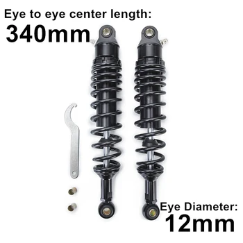 

2pcs Spring 7mm Black 340mm 13.39inch Motorcycle Dirt Street Motor Bike ATV Quad Rear Shock Absorber Rear Suspension Bumper D30