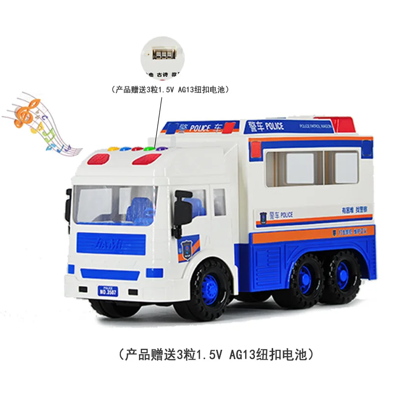 

Krabi Large Size Front Wheel Inertia Police Car CHILDREN'S Toy Multi-functional Early Education Model Car
