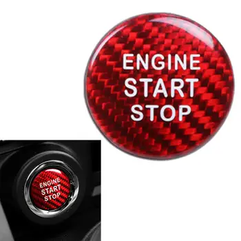 

Red Carbon Fiber Car Engine Start Stop Button Trim Cover For A4 A5 A6 Q5 Q7
