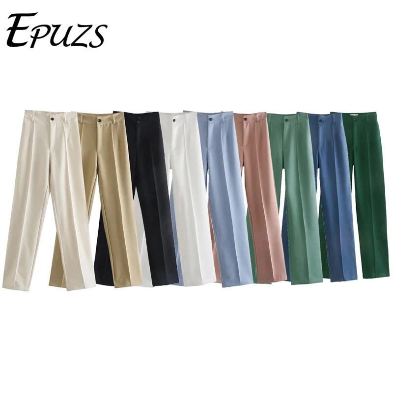 

2022 women pants elegant office white Pants vintage joggers women High Waist pants korean women Trousers