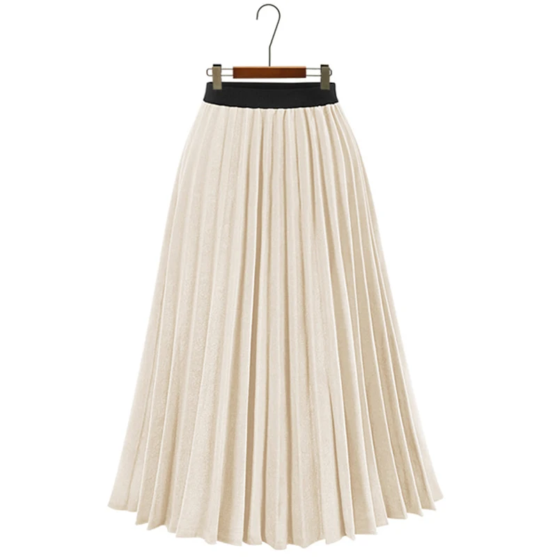 Zoki Elegant Women Pleated Chiffon Skirt Fashion A Line High Waist Streetwear Ladies Long Skirt Casual Harajuku Faldas Mujer slazenger skort Skirts