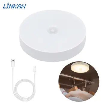 

Mini PIR LED Motion Sensing Night Light USB chargeable Cupboard Wardrobe Bed Lantern Automatic Wall Lamp For Closet Stairs