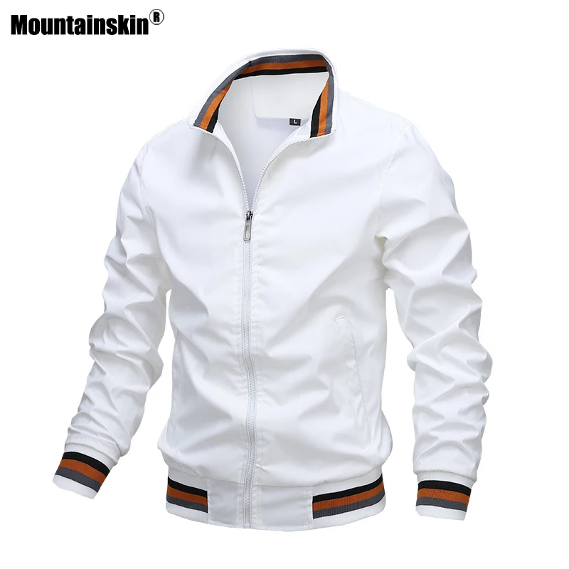

Mountainskin Men's Bomber Jacket Autumn Mens Casual Slim Fit Windproof Jacket New Fashion Stand Collar Windbreaker Male MT069