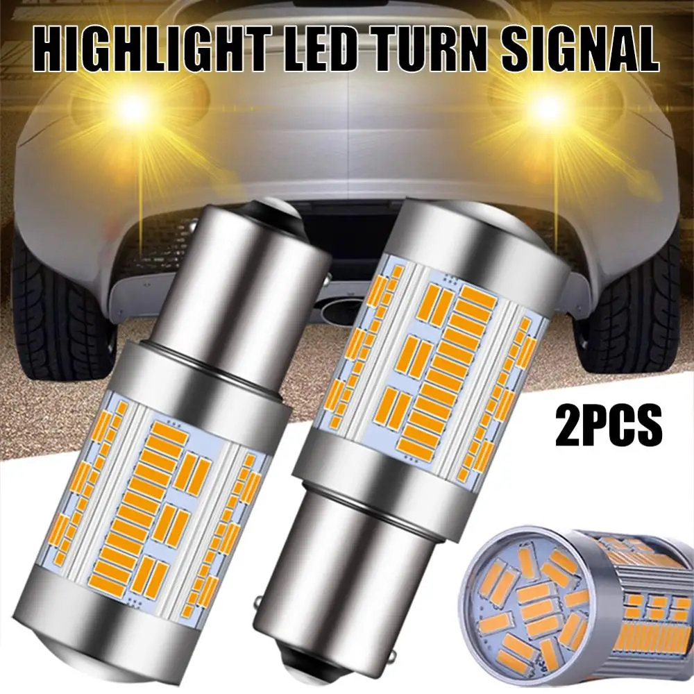 

2Pcs/Set Car LED Turn Signal 1156 PY21W LED Canbus Bulb 4014 105SMD LED for Reverse Turn Signal Light No Hyperflash Tail Light