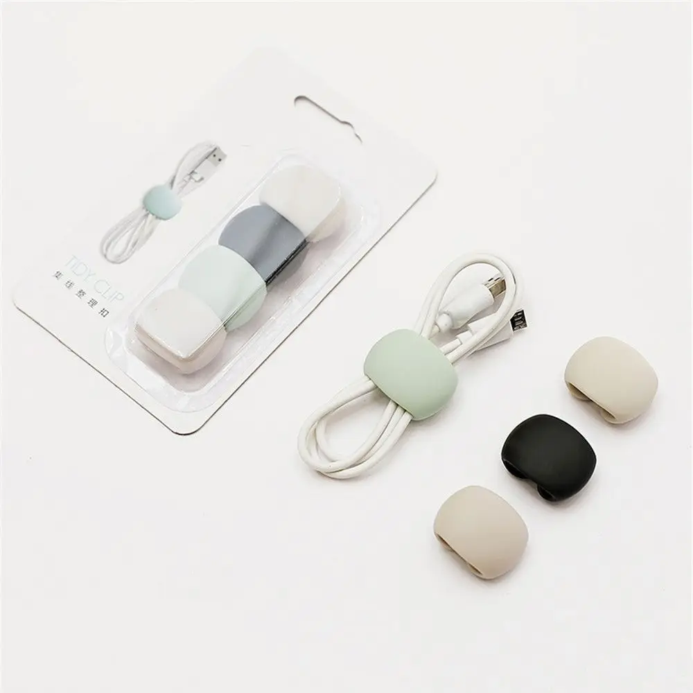 

4PCS Silicone Cable Winder Simple Round Clip USB Charger Holder Desk Tidy Organizer Wire Cord Lead for Desktop Cable Fixed New