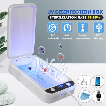 

(24Hour) 5V UV Light Phone Sterilizer Box Jewelry Phone Cleaner Personal Disinfection Cabinet Aromatherapy Esterilizador
