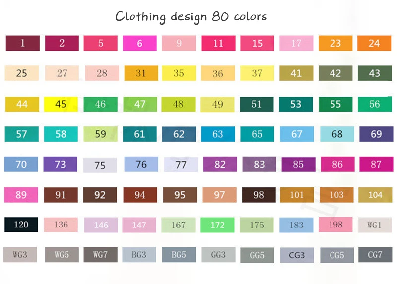 Clothing 80 colors Touchfive маркеры 60/80 цветов кисть для эскиза набор ручек двойная головка масляная спиртовая основа маркер ручка для художника Рисование манга анимация - Цвет: Clothing 80 colors