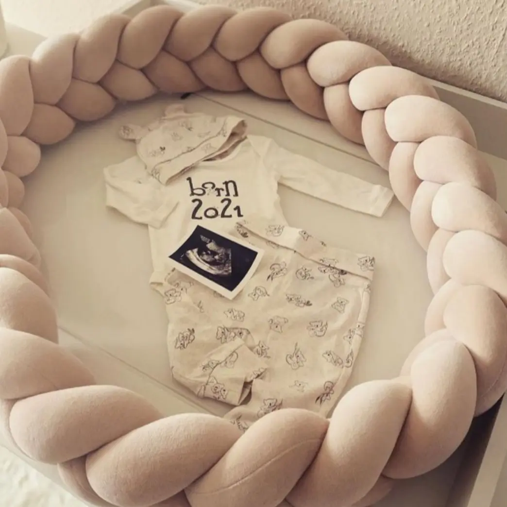 Baby Crib Bumper Baby Crib Bedding Set Baby Bumper Bed Braid Knot Pillow Cushion Bumper Tresse De Lit Bebe Crib Protector Cot Room Decor Crib Bedding Set