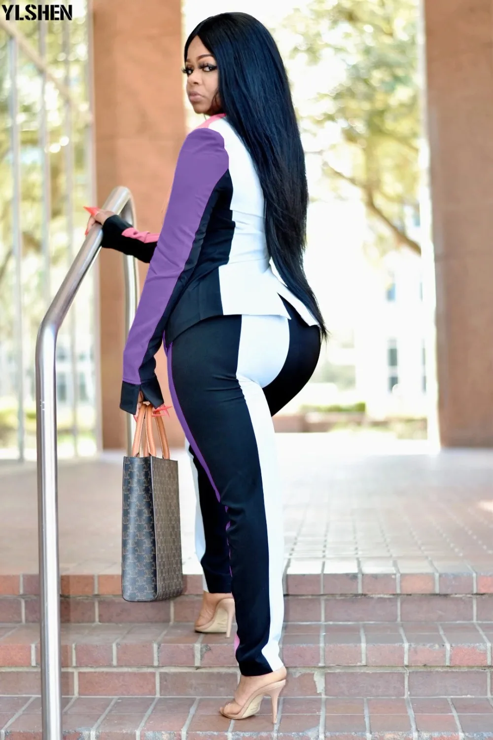 African Women Sets Print Long Sleeve Blazer Jacket Pants Suits Office Lady Elegant 2 Piece Set Business Outfits Africa Clothing 19