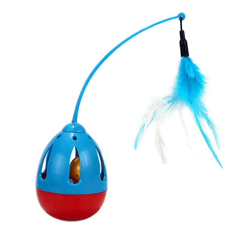 DN1045L Игрушка в виде мяча для питомца кошки из перьев, игрушка в виде мяча желтого и синего цвета - Цвет: DN1045L